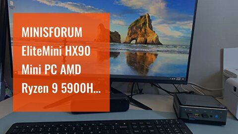 MINISFORUM EliteMini HX90 Mini PC AMD Ryzen 9 5900HX Desktop Computer, DDR4 32GB+512GB SSD, 2.5...