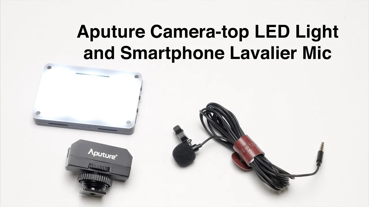 Aputure Camera-top LED Light and Smartphone Lavalier Microphone Amaran AL-M9 and A.lav EZ