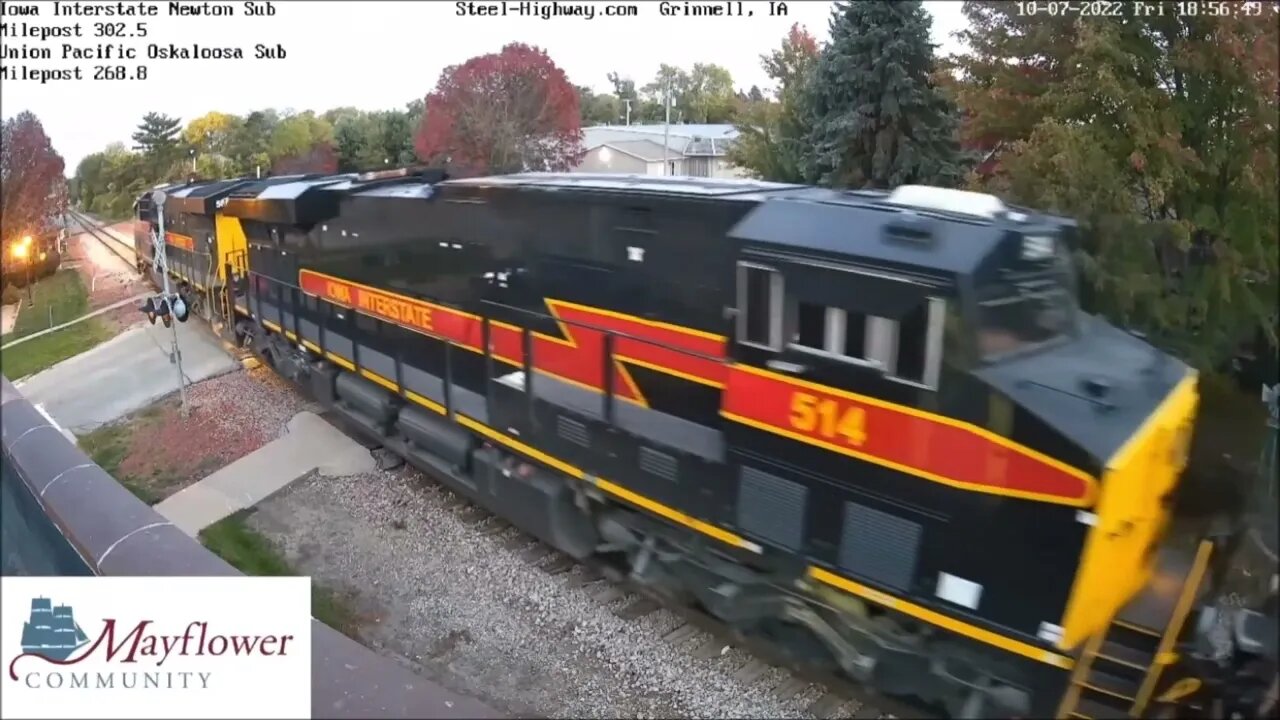 EB Manifest with NS 5249 High hood at Grinnell, IA on October 7, 2022