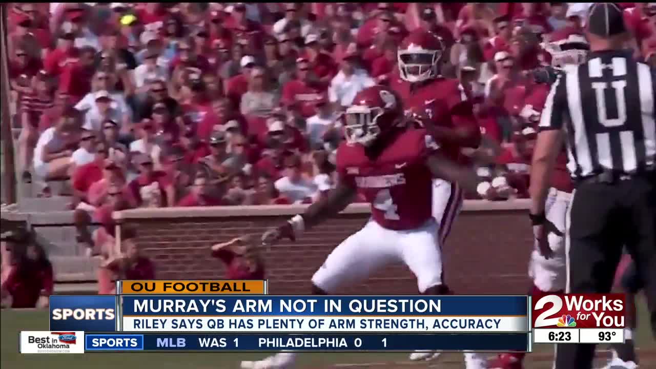 Lincoln Riley has no concerns about Kyler Murray's arm talent