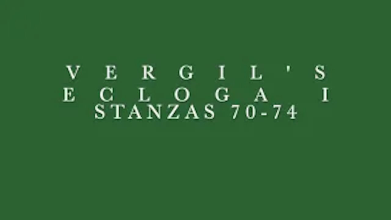 Vergil Ecloga I Stanzas 70-74