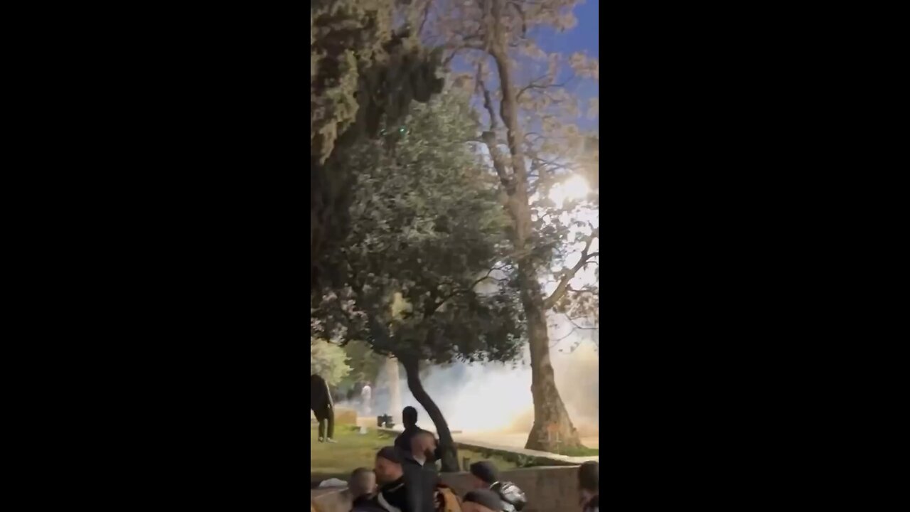 Israel fires tear gas at Al-Aqsa Mosque, in Jerusalem.