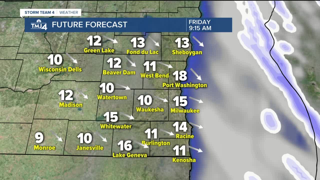 Temperatures stay in the teens this Thursday with scattered snow showers