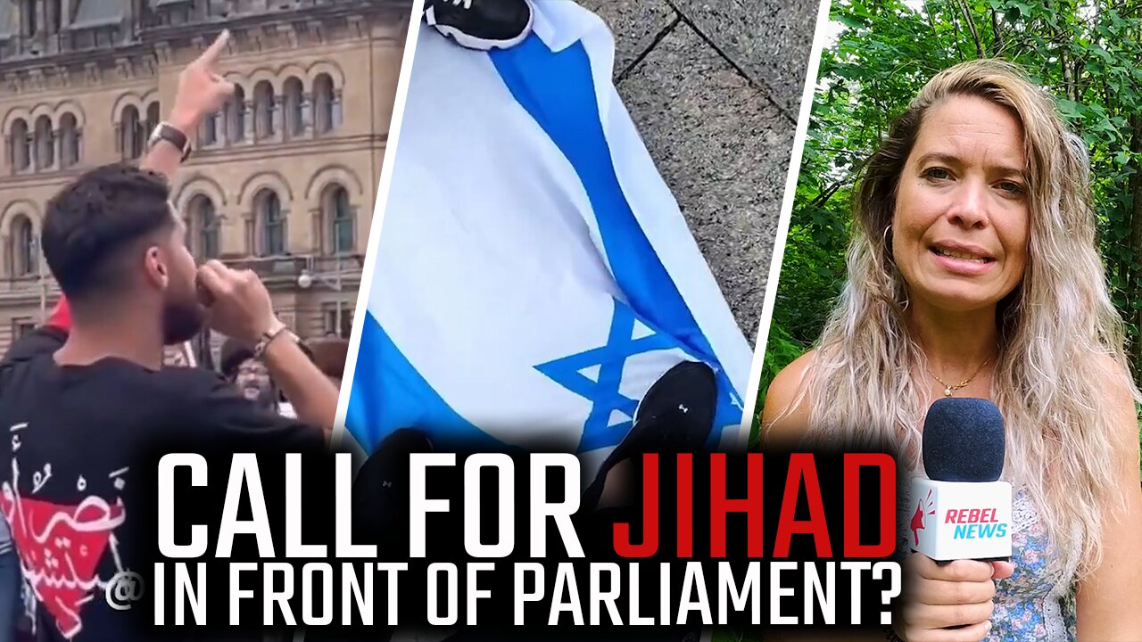 Pro-Hamas mob calls for Jihad in front of Parliament