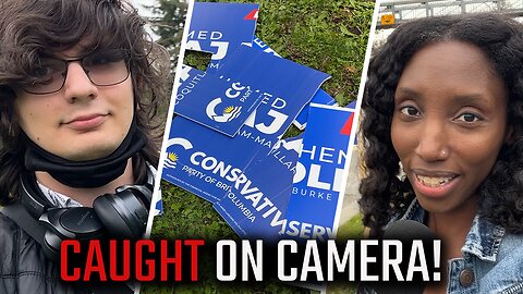 Caught red handed: Vandals destroy B.C Conservative campaign signs in the tri-cities