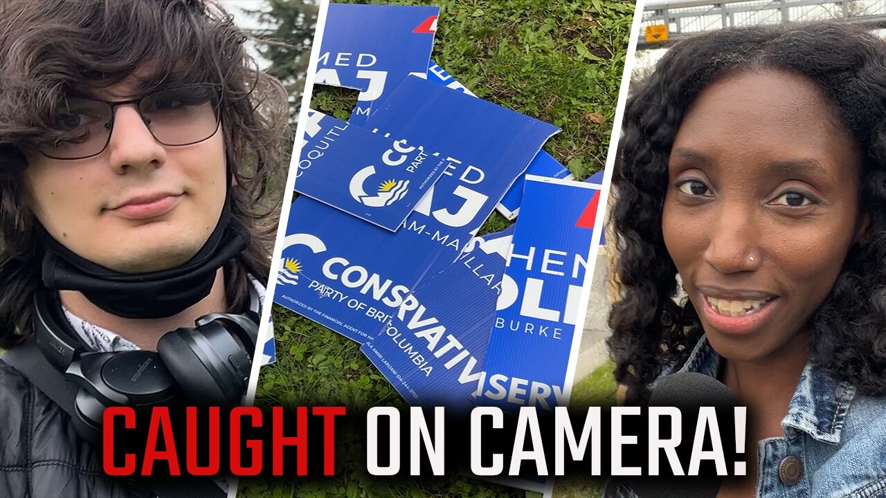 Caught red handed: Vandals destroy B.C Conservative campaign signs in the tri-cities