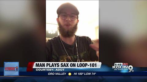 ADOT cams catch man playing sax on freeway