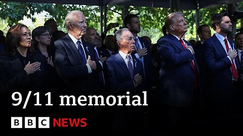 Kamala Harris and Donald Trump attend 9/11 memorial | BBC News