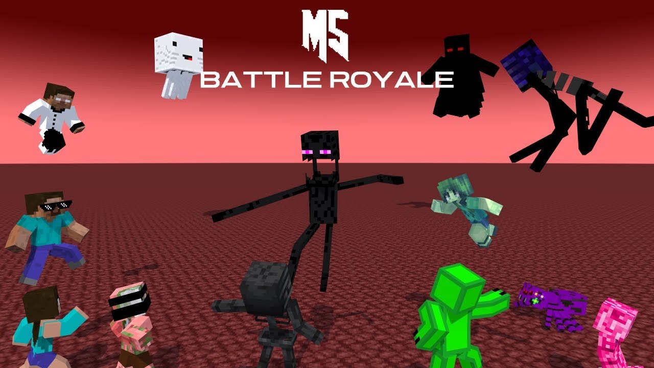 Monster School BATTLE ROYALE (Willcraft vs Platabush vs KRMStudioZ) | Minecraft Animation