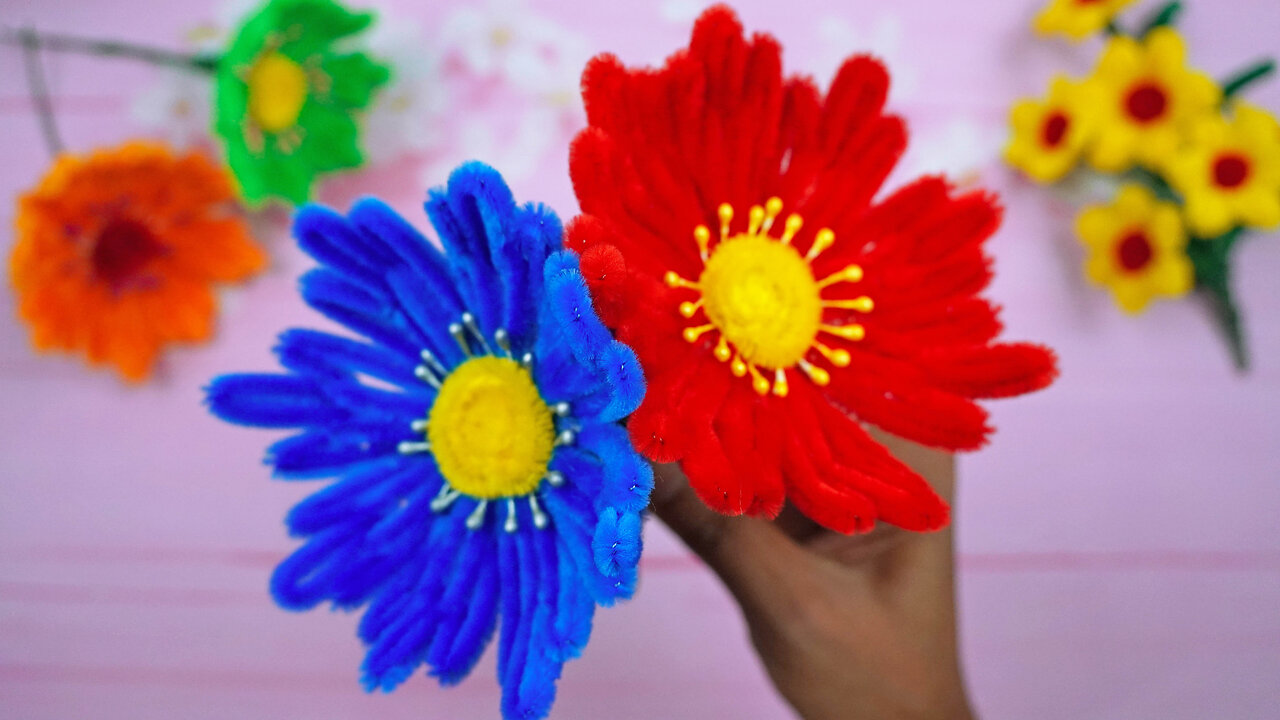 How to Make Realistic Flower With Pipe Cleaners || DIY Handmade Crafts Idea For Home Decoration