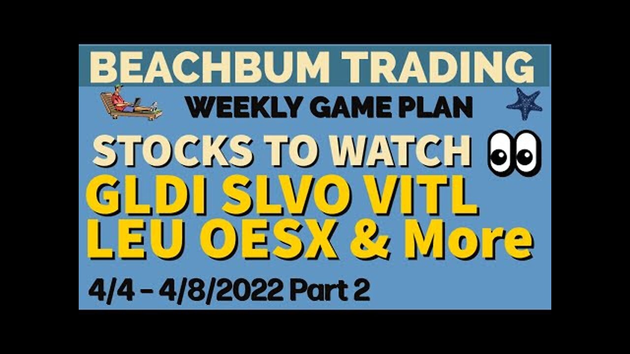 GLDI SLVO VITL LEU OESX AVO ELTK FDP WYY & More �� Trading Watchlists for the Week of 4/4 – 4/8/2022