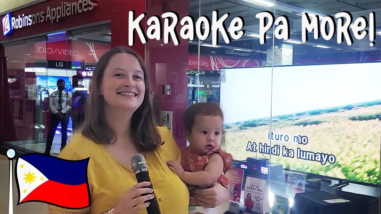 My American Wife SANG FILIPINO KARAOKE at the MALL in the Philippines!