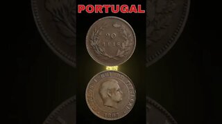 Portugal 20 reis 1892.#shorts #coinnotesz