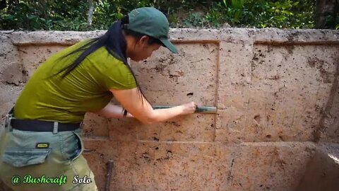 17 !!! Building a DUGOUT Shelter with Fireplace from START TO FINISH Plastic Roof & Wood Stove with