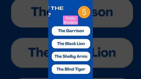 Quiz 2 : Peaky Blinders