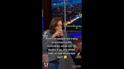 Kamala Drinks Beer While American People Are Being Destroyed By Hurricanes 2024