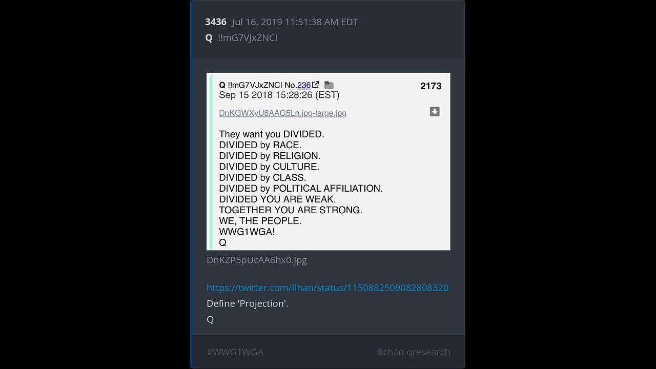 🐸 Q 5 yr Delta - July 16 - Post 3436 - They Want You DIVIDED - Define 'Projection'. Q