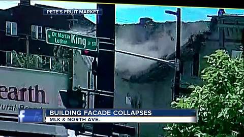 Hundreds of bricks fall as Milwaukee building's facade collapses