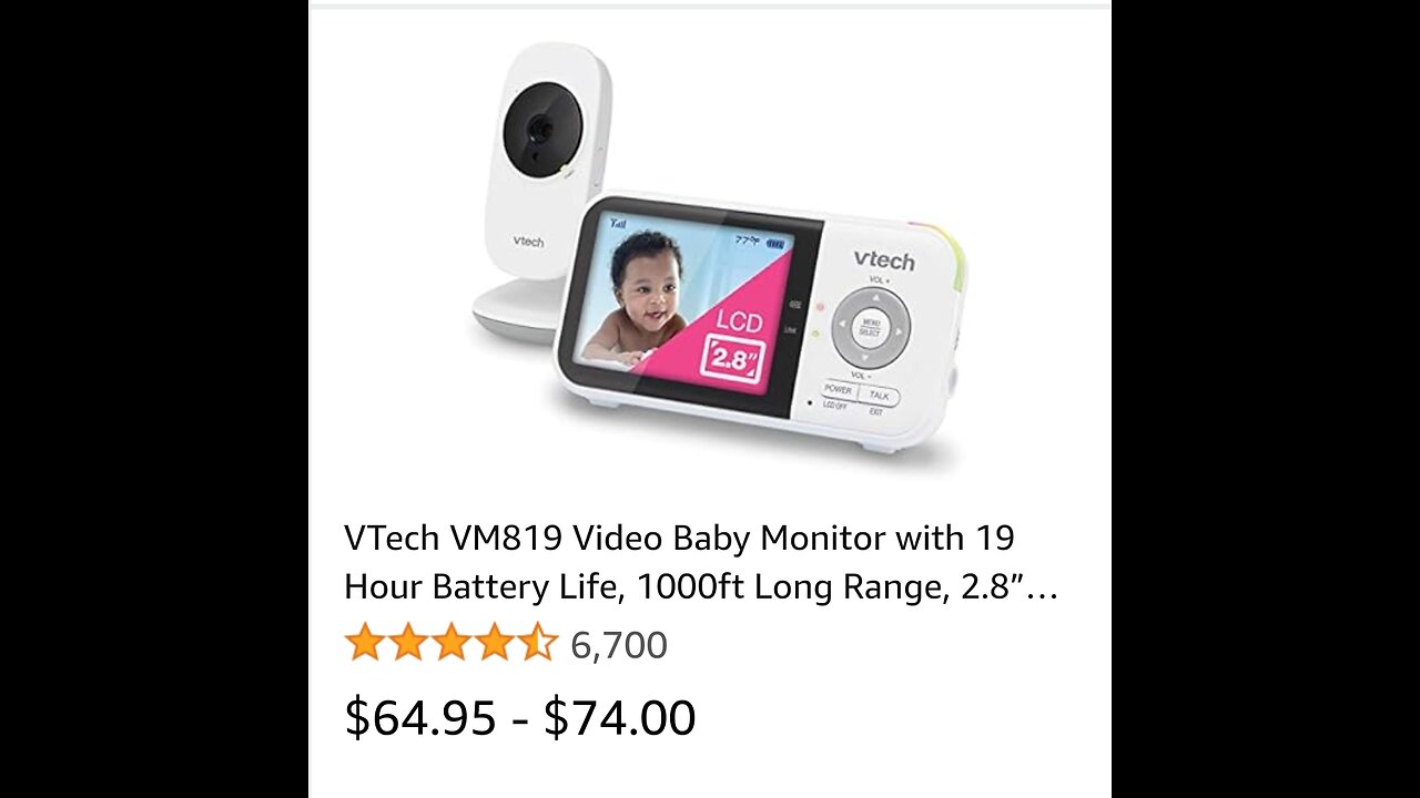 VTech VM819 Video Baby Monitor