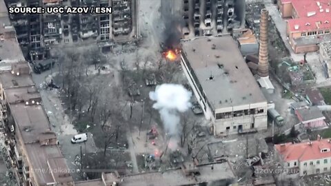 Drone footage shows battles in the streets of Mariupol
