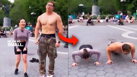 Female tiktoker challenges Man to push up contest and this happened