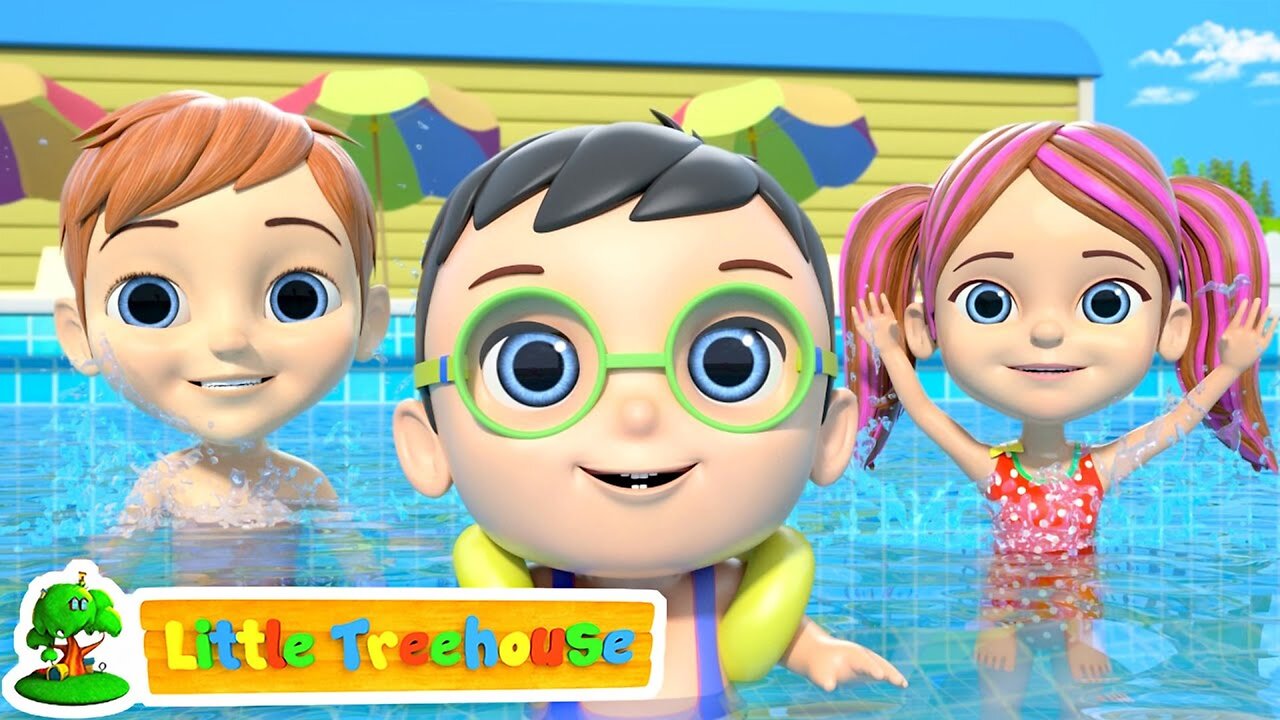 Swimming Song | Family at the Swimming Pool | Baby Swim Song | Nursery Rhymes by Little Treehouse