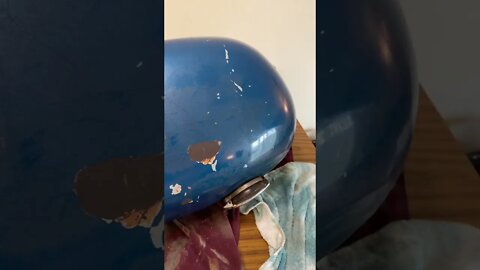 Finished polishing the vintage motorcycle fuel tank