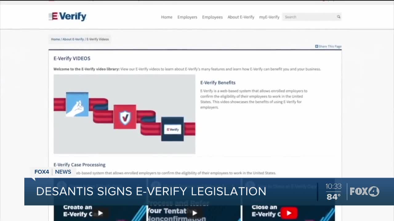 Governor DeSantis signs E-Verify lesgislation