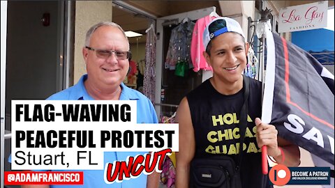 UNCUT Flag-Waving Peaceful Protest "Trump/DeSantis 2024" (Stuart, FL)