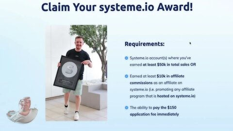 🥰. I got my $10M SystemeIO Award for best affiliate of the world, thank you! ...