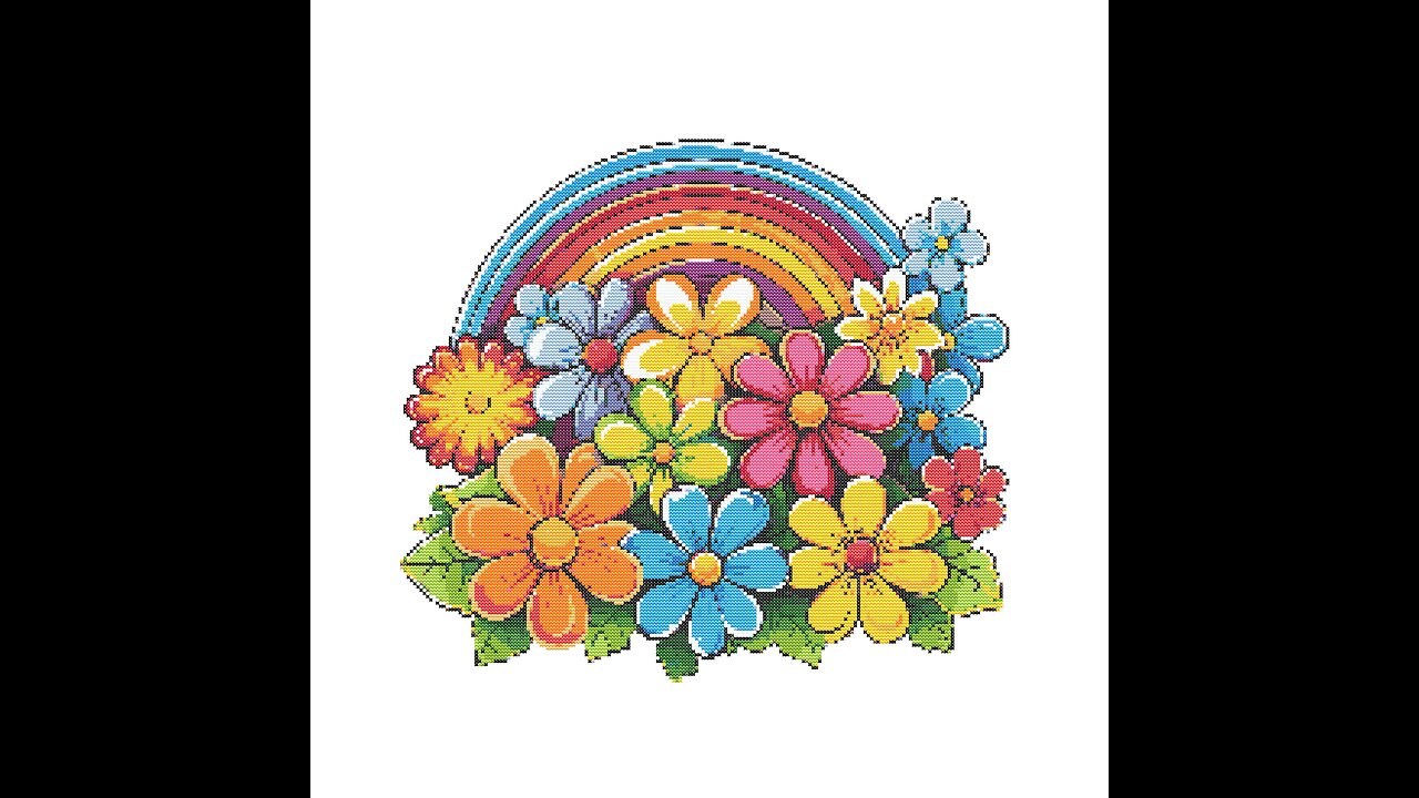 FLORAL RAINBOW Cross Stitch Pattern by Welovit Cross Stitch | welovit.net | #welovit #crossstitch