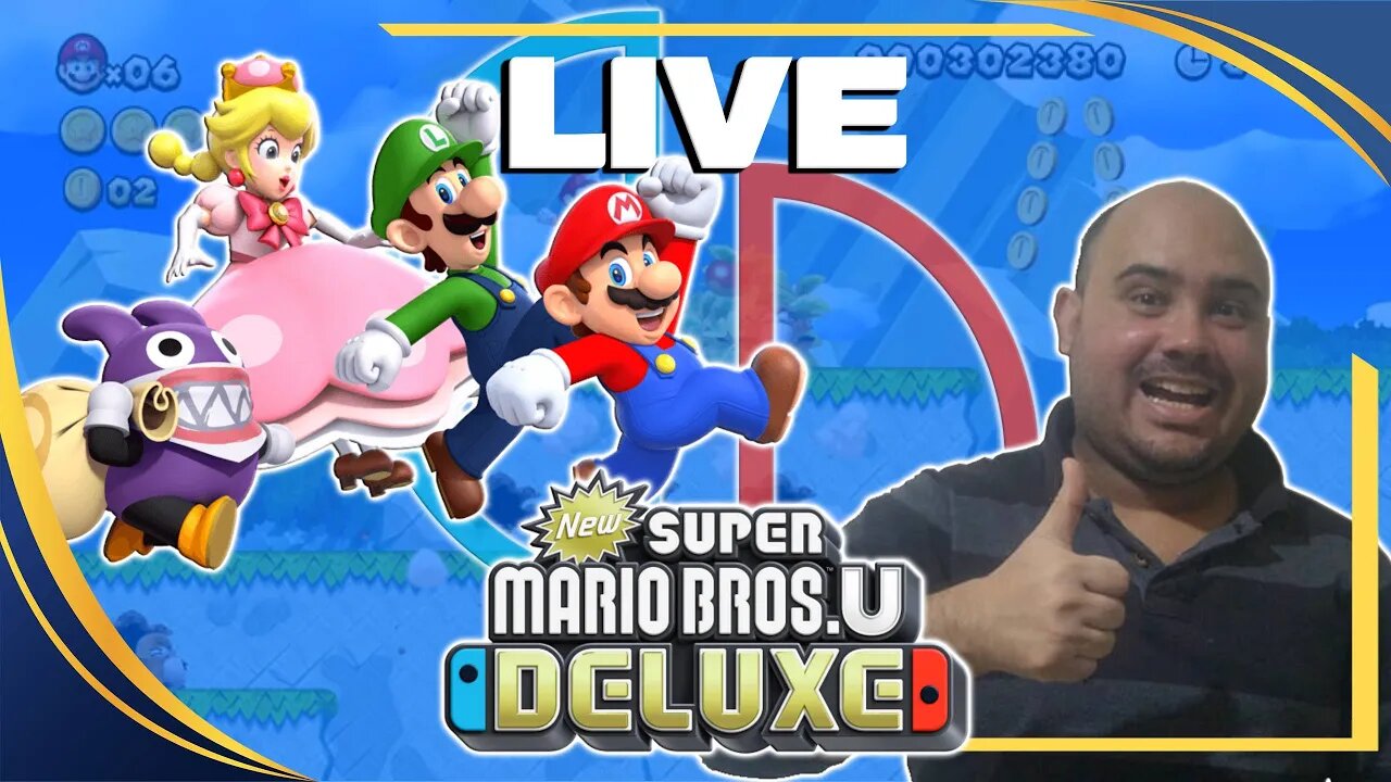 SUPER MARIO LIVE: NEW SUPER MARIO BROS. U DELUXE - RODANDO NO SWITCH PRO! Feat:@LukeBleekieGames