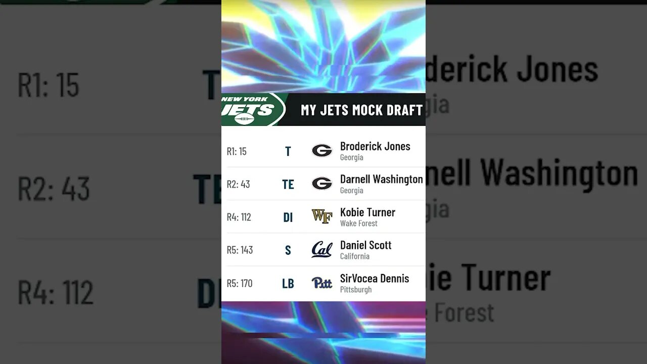 New York Jets 2023 NFL Mock Draft