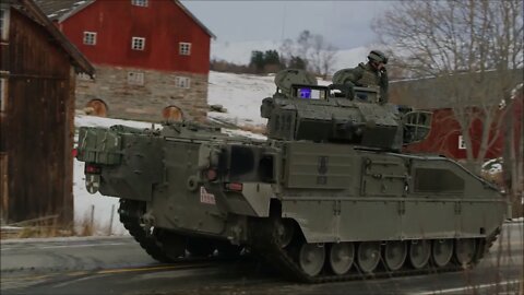 Spanish Armoured Vehicles Manoeuvre Near Oppdal, Norway - Trident Juncture 2018