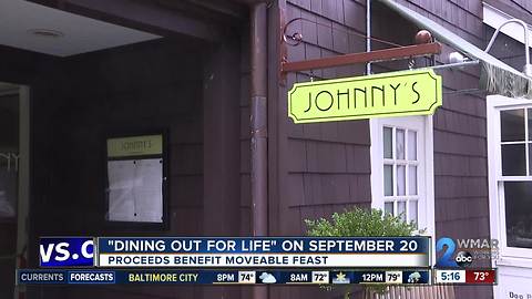 Dining Out for Life on September 20 to benefit Moveable Feast