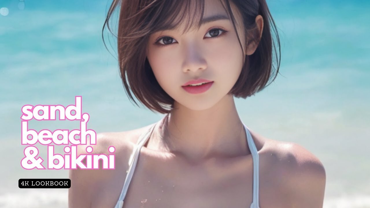 [4K Lookbook] White Bikini