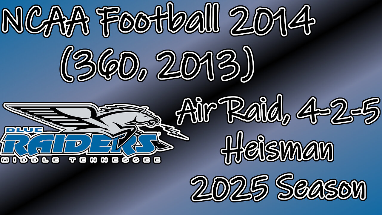 NCAA Football 2014(360, 2013) Longplay - MTSU 2025 Season (No Commentary)