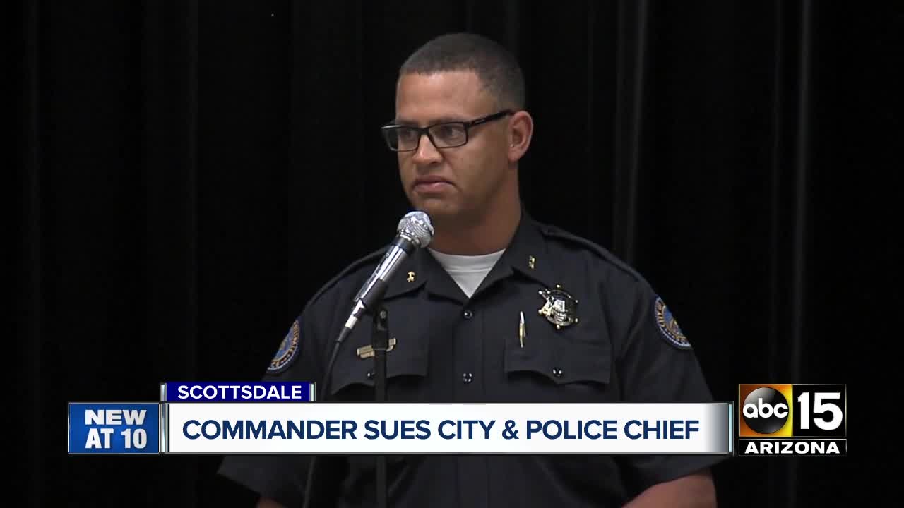 Scottsdale police commander sues the city, chief