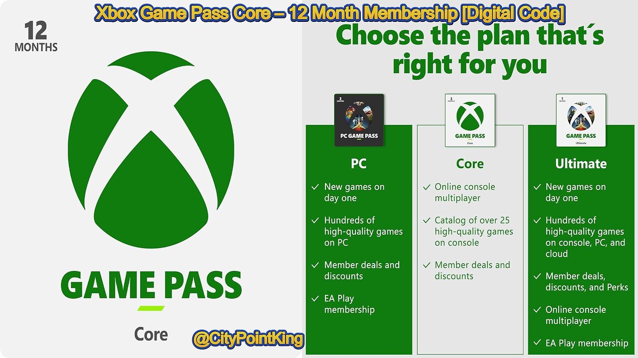Amazon - Xbox Game Pass Core – 12 Month Membership [Digital Code] Link In Description