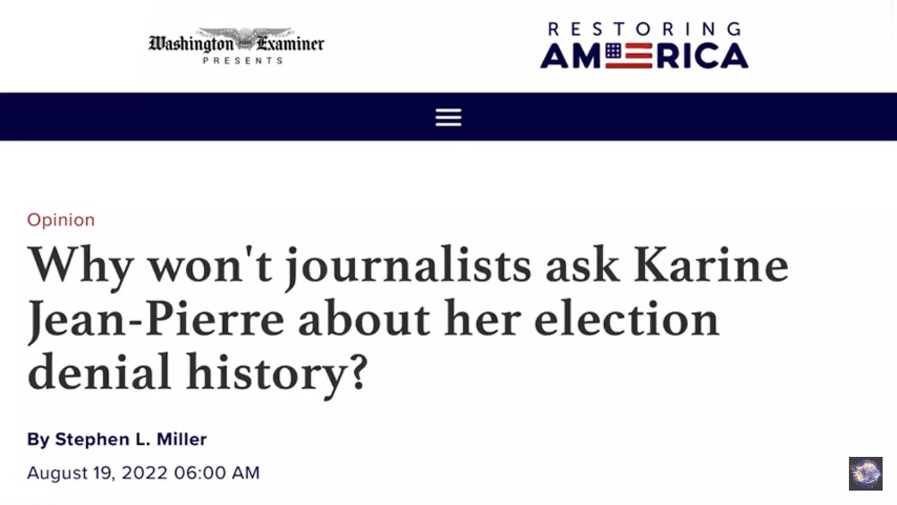 Washington Examiner | Why Won’t journalists ask Karine Jean-Pierre about her #election denialism?