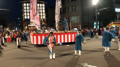 Bon dance with huge flags