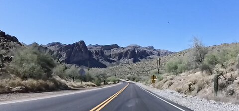 4k AZ Bush Highway Motorcycle Windscreen view B Roll