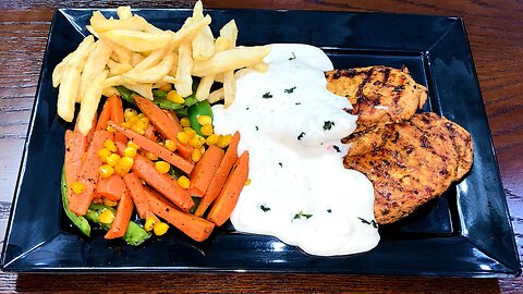 Chicken Steak Recipe | Chicken Steak with White Sauce