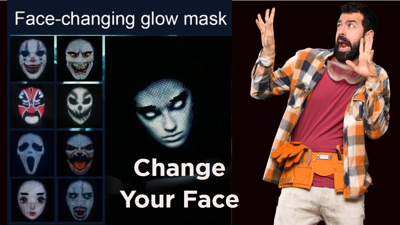 Express Yourself Anywhere with the Smart Bluetooth LED Face Mask: Changeable Colors & Animated Fun!