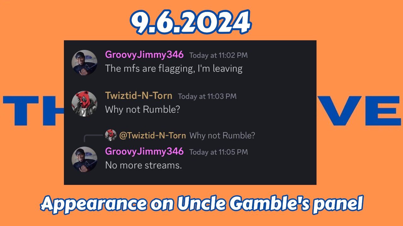 9.6.2024 - Appearance on Uncle Gamble's panel