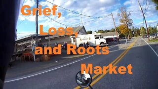 Grief and Loss, a motovlog. Ride to Roots Market on Honda Grom Motorcycle. Near miss with hawk.