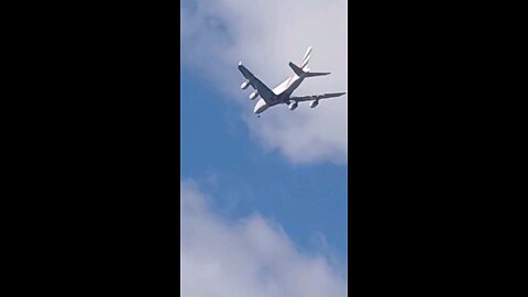 Plane flying overhead, west London