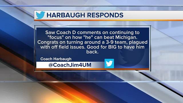 Mark Dantonio and Jim Harbaugh exchange jabs on Twitter