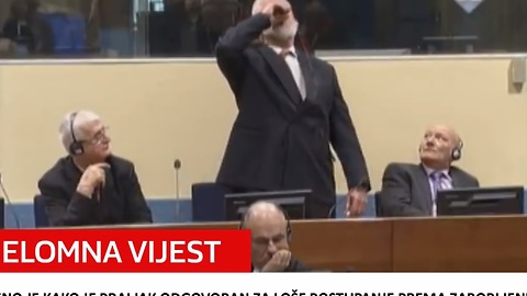 ŠOK U HAAGU Praljak popio otrov u sudnici, umro u bolnici!