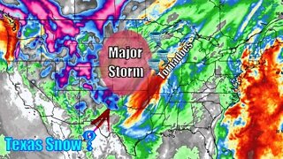 Major Storm Bringing Tornadoes, Damaging Winds, Heavy Snowfall, Blizzards & Texas Snow?